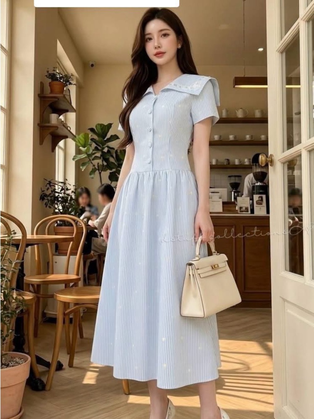 Sailor Collar Midi dress